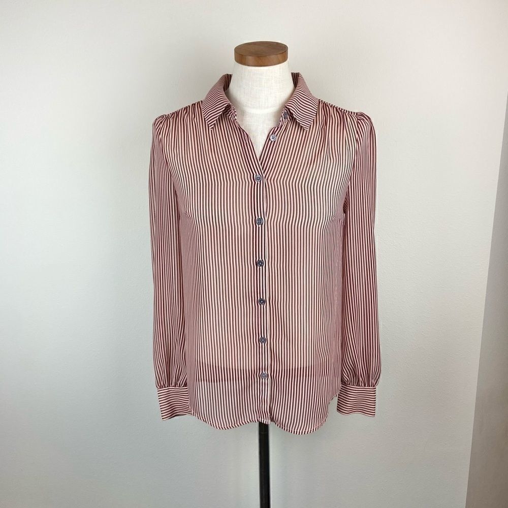 ModCloth Be Buzzworthy Striped Button-Up Top - Picture 2 of 7